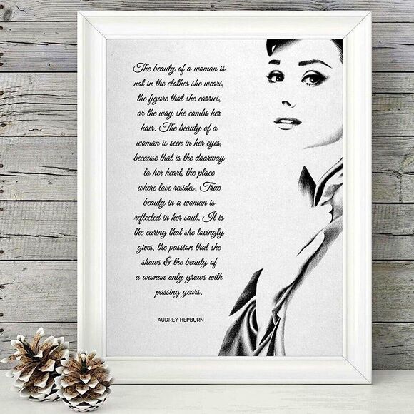 🌟 Audrey Hepburn inspirational quote Wall Art PICTURE PRINT Breakfast Tiffany’s - Picture 3 of 4